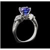 Image 6 : 3.00 ctw Tanzanite and Diamond Ring - 18KT White Gold