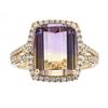 Image 1 : 5.80 ctw Ametrine and Diamond Ring - 14KT Yellow Gold