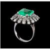 Image 4 : 5.93 ctw Emerald and Diamond Ring - 14KT White Gold