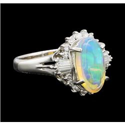 Opal and Diamond Ring - Platinum