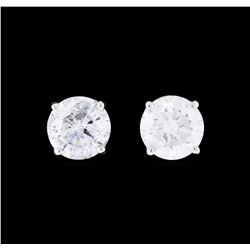 2.19 ctw Diamond Earrings - 14KT White Gold