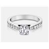 Image 1 : Cubic Zirconia and Diamond Ring - 14KT White Gold