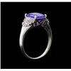 Image 4 : 2.51 ctw Tanzanite and Diamond Ring - 14KT White Gold