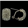 Image 2 : 10x15mm Crystal Pave Hoop Earrings - Metal