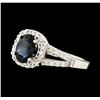 Image 1 : 1.1 ctw Sapphire and Diamond Ring - 14KT White Gold