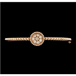 0.54 ctw Diamond Bangle Bracelet - 14KT Rose Gold