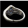 Image 3 : Sapphire and Diamond Ring - Platinum