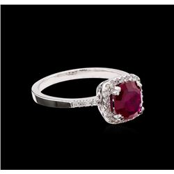 1.12 ctw Ruby and Diamond Ring - 14KT White Gold