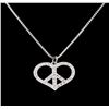 Image 1 : 1.10 ctw Diamond Heart Pendant With Chain - 14KT White  Gold