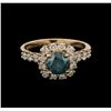 Image 2 : 1.60 ctw Fancy Green Diamond Ring - 14KT Rose Gold