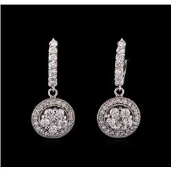 14KT White Gold 3.26 ctw Diamond Earrings