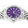 Image 6 : Rolex Stainless Steel Purple Index Pyramid Diamond DateJust Men's Watch