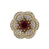 Image 2 : 2.55 ctw Red Spinel and Diamond Ring - 18KT Yellow Gold