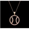 Image 1 : 1.00 ctw Diamond Basketball Pendant With Chain - 14KT Rose Gold