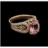 Image 1 : 3.37 ctw Pink Tourmaline and Diamond Ring - 14KT Rose Gold