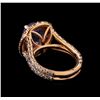 Image 3 : 4.30 ctw Tanzanite and Diamond Ring - 14KT Rose Gold