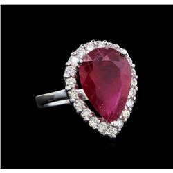 14KT White Gold 5.88 ctw Ruby and Diamond Ring