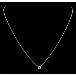 0.14 ctw Sapphire and Diamond Necklace - 14KT White Gold