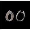 Image 2 : 1.03 ctw Diamond Hoop Earrings - 14KT White Gold