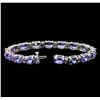 Image 3 : 22.58 ctw Tanzanite and Diamond Bracelet - 14KT White Gold