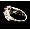 Image 3 : Ruby and Diamond Ring - Platinum