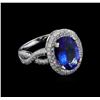 Image 1 : 18KT White Gold 2.79 ctw Tanzanite and Diamond Ring