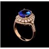 Image 4 : 3.21 ctw Tanzanite and Diamond Ring - 14KT Rose Gold