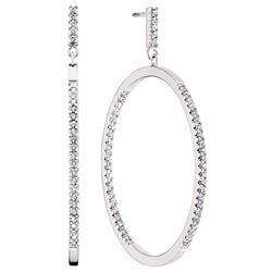 Diamond Hoop Earrings - 18KT White Gold