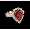 Image 1 : 4.38 ctw Ruby and Diamond Ring - 14KT Yellow Gold