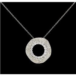 1.63 ctw Diamond Pendant With Chain - 14KT White Gold