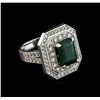 Image 1 : 14KT White Gold 2.96 ctw Emerald and Diamond Ring