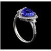 Image 4 : 2.46 ctw Tanzanite and Diamond Ring - Platinum