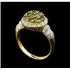 Image 4 : 0.96 ctw Tsavorite and Diamond Ring - 14KT Yellow Gold