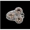 Image 2 : 2.07 ctw Morganite and Diamond Ring - 14KT White Gold