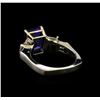 Image 3 : 3.71 ctw Tanzanite and Diamond Ring - 18KT White Gold