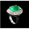 Image 4 : GIA Cert 10.05 ctw Emerald and Diamond Ring - 14KT White Gold