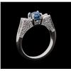 Image 4 : 1.74 ctw Blue Diamond Ring - 18KT White Gold