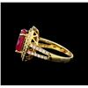 Image 3 : 14KT Yellow Gold 4.25 ctw Ruby and Diamond Ring