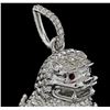 Image 5 : 12.24 ctw Diamond Foo Dog Pendant - Platinum