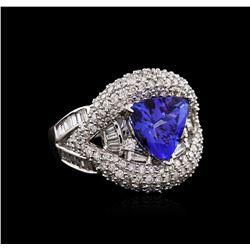 14KT White Gold 2.30 ctw Tanzanite and Diamond Ring