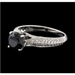 1.92 ctw Black Diamond Ring - 14KT White Gold