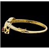 Image 2 : 0.28 ctw Ruby and Diamond Bracelet - 18KT Yellow Gold