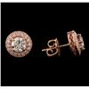 Image 2 : 1.36 ctw Diamond Earrings - 14KT Rose Gold