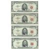 Image 1 : 1963 $5 Fine Red Seal Bill Lot of 4