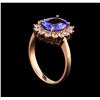 Image 4 : 14KT Rose Gold 2.06 ctw Tanzanite and Diamond Ring