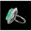 Image 3 : GIA Cert 19.97 ctw Emerald and Diamond Ring - 14KT White Gold