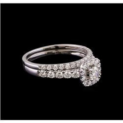 1.00 ctw Diamond Wedding Ring Set - 14KT White Gold