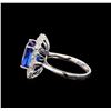 Image 3 : 14KT White Gold 5.12 ctw Tanzanite and Diamond Ring