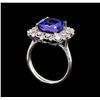 Image 4 : 14KT White Gold 5.12 ctw Tanzanite and Diamond Ring