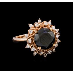 3.70 ctw Black Diamond Ring - 14KT Rose Gold